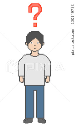 Question mark pixel art male (white clothes) Question mark pixel art male (white clothes) 130149758