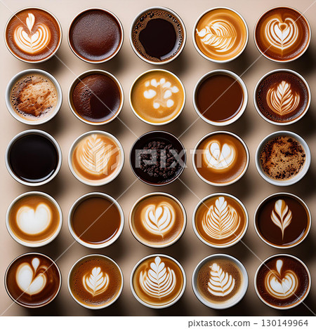 A Vibrant Display of Coffee Brews A Vibrant Display of Coffee Brews 130149964