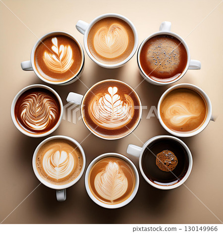 A Vibrant Display of Coffee Brews A Vibrant Display of Coffee Brews 130149966