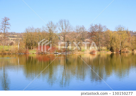 Spring Landscape at the Lake with Reflections Spring Landscape at the Lake with Reflections 130150277