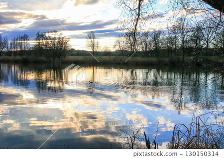 Spring Landscape at the Lake with Reflections 130150314