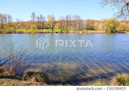 Spring Landscape at the Lake with Reflections 130150455