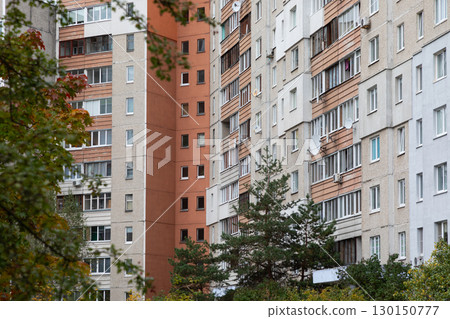 High-rise apartment buildings in a residential area emphasizing the importance of rent, mortgage High-rise apartment buildings in a residential area emphasizing the importance of rent, mortgage 130150777