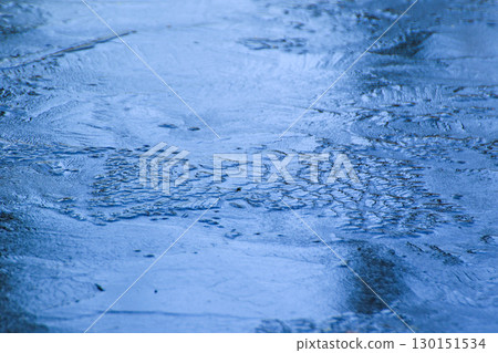 Ice Texture on Frozen Lake Surface Details 130151534