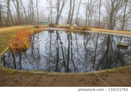 Autumn Trees Reflected in Calm Lake Autumn Trees Reflected in Calm Lake 130151708