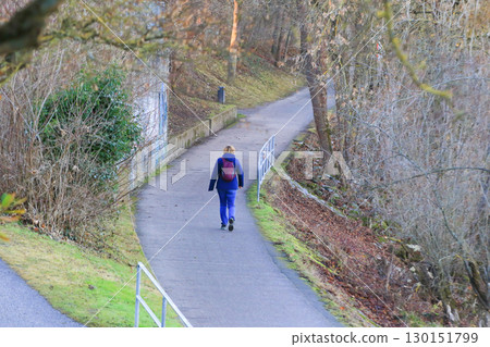 People Walking Through Park Street On Cold Autumn Day 130151799