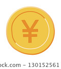 Simple illustration of gold coin icon and yen mark 130152561