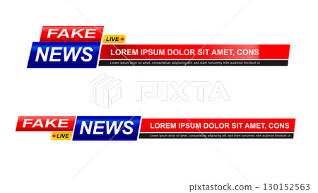 FAKE NEWS Lower third vector template 004 FAKE NEWS Lower third vector template 004 130152563