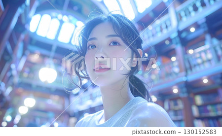 A woman looking around a fantastic space 130152583