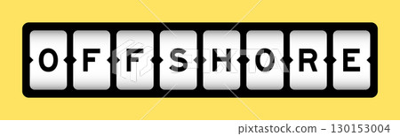 Black color in word offshore on slot banner with yellow color background 130153004