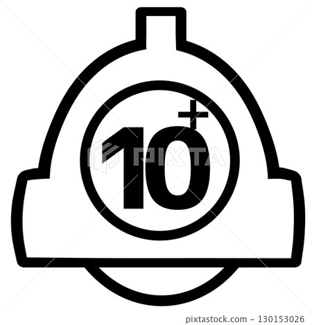 Notification bell with number 10, white transparent PNG icon illustration 130153026