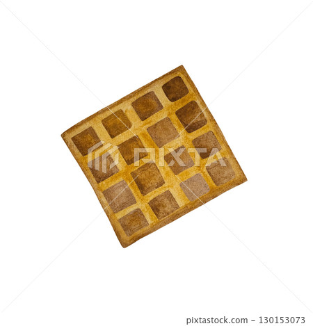 A watercolor illustration of a toasted Viennese waffle on a white background. The golden-brown, crispy texture is beautifully detailed, making it perfect for bakery, breakfast, or dessert themes A watercolor illustration of a toasted Viennese waffle on a white background. The golden-brown, crispy texture is beautifully detailed, making it perfect for bakery, breakfast, or dessert themes 130153073