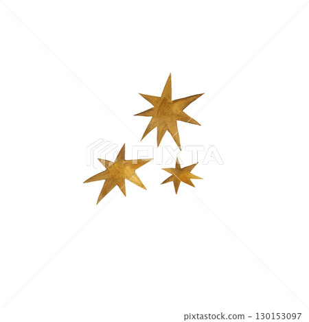 Watercolor illustrated design elements yellow stars, set of watercolor elements, stars hand drawn in simple technique Watercolor illustrated design elements yellow stars, set of watercolor elements, stars hand drawn in simple technique 130153097