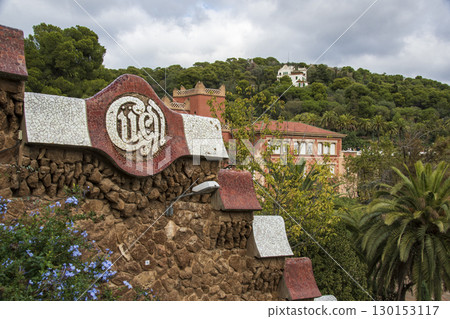 Gaudi's architecture and scenery in Barcelona, Spain 130153117
