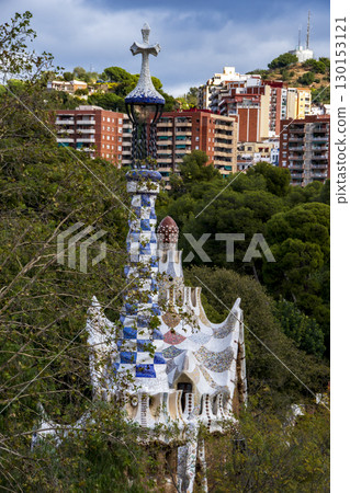 Gaudi's architecture and scenery in Barcelona, Spain 130153121