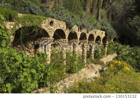 Gaudi's architecture and scenery in Barcelona, Spain 130153132