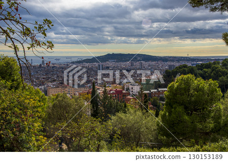 Gaudi's architecture and scenery in Barcelona, Spain 130153189