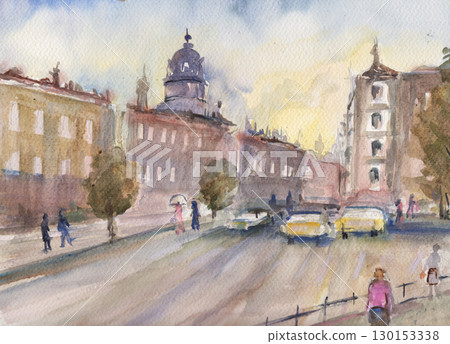 Street in a European city 130153338