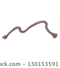 Hand painted watercolor rope on white background. Perfect for cards, wallpaper and fabric printing. 130153591