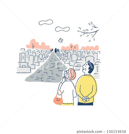 一對老年夫婦正在考慮規劃臨終事宜併購買墓地 130153638