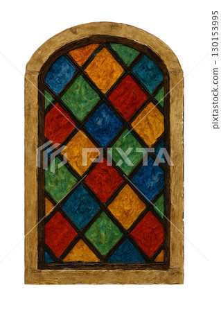 油畫風格的彩色玻璃 130153995