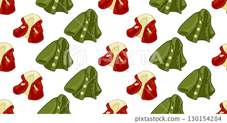 Seamless Cartoon Jacket Cardigan Pattern 130154284