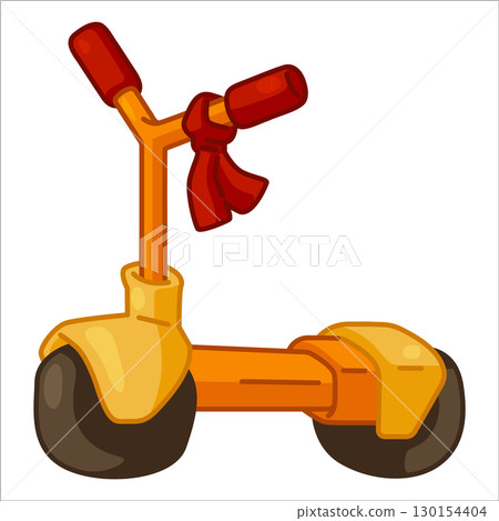 Cartoon Kids Scooter Illustration 130154404