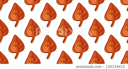 Seamless Autumn Brown Leaf Pattern 130154415
