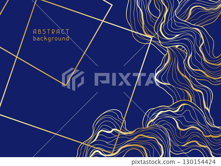 Background with wave elements. Abstract card with linear curls. 130154424