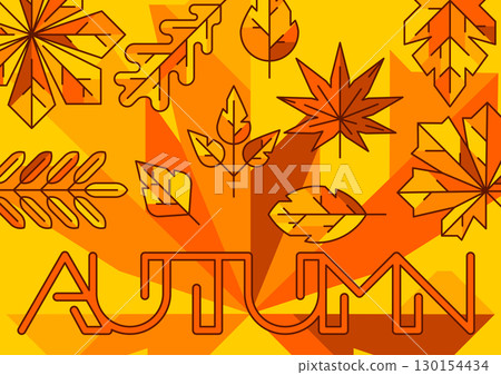 Background with autumn leaves. Illustration with various foliage. 130154434