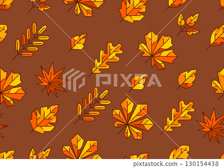Pattern with autumn leaves. Background with various foliage. 130154438