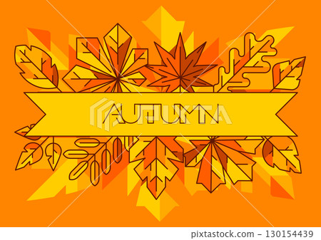 Background with autumn leaves. Illustration with various foliage. 130154439