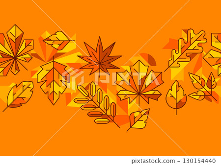 Pattern with autumn leaves. Background with various foliage. 130154440