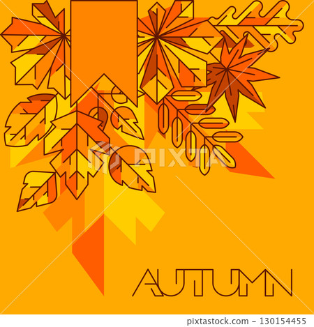 Background with autumn leaves. Illustration with various foliage. Background with autumn leaves. Illustration with various foliage. 130154455