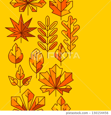 Pattern with autumn leaves. Background with various foliage. Pattern with autumn leaves. Background with various foliage. 130154456