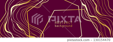 Banner with wave elements. Abstract card with linear curls. Banner with wave elements. Abstract card with linear curls. 130154470