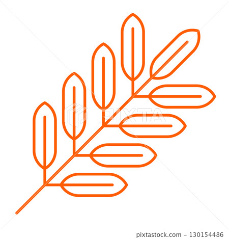 Illustration of rowan leaf. Decorative autumn foliage. Illustration of rowan leaf. Decorative autumn foliage. 130154486