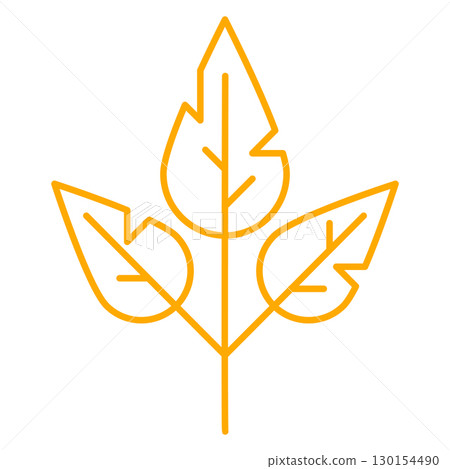 Illustration of autumn leaf. Decorative falling foliage. 130154490