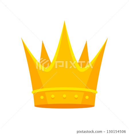 Royal crown illustration. Graphic stylized gold icon. 130154506