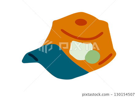Colorful Cartoon Baseball Cap Illustration 130154507
