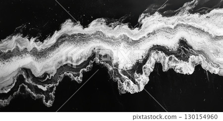 Abstract Black and White Wave Texture Design Modern Artistic Background Image Sea Flow High Waves 130154960