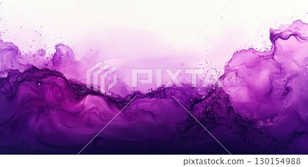 Abstract Purple Ink Wash Painting Texture Background Design Art Deep Rich Flow Calm Fluid Color 130154988