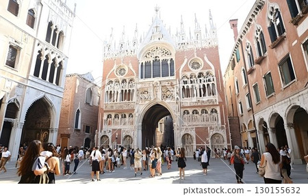 Scuola Grande di San Marco Facade and Tourists in Venice, Italy Scuola Grande di San Marco Facade and Tourists in Venice, Italy 130155632