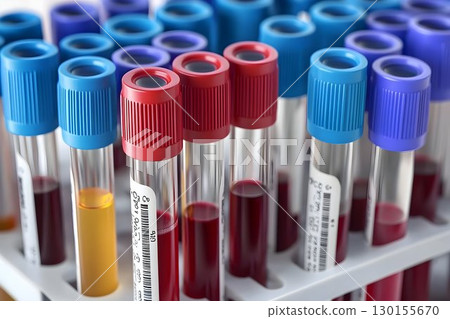 Scientific healthcare analysis, Blood sample tubes in a clinical setting Scientific healthcare analysis, Blood sample tubes in a clinical setting 130155670