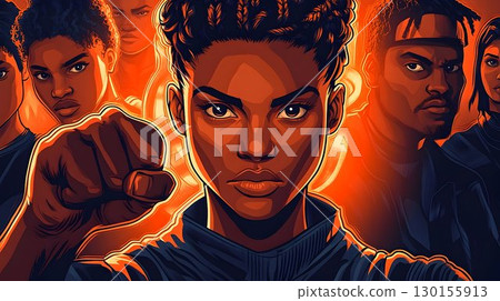 Empowered generation raising fist together, united for a powerful cause Empowered generation raising fist together, united for a powerful cause 130155913