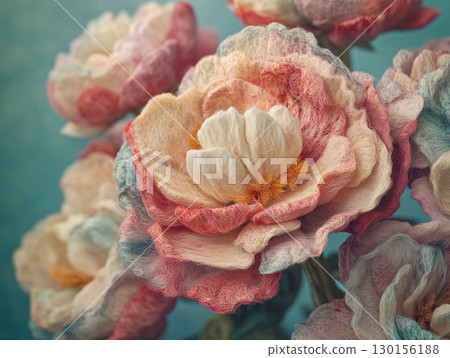Close-Up of Pink Decorative Flowers Crafted With Detailed Texture and Design 130156188
