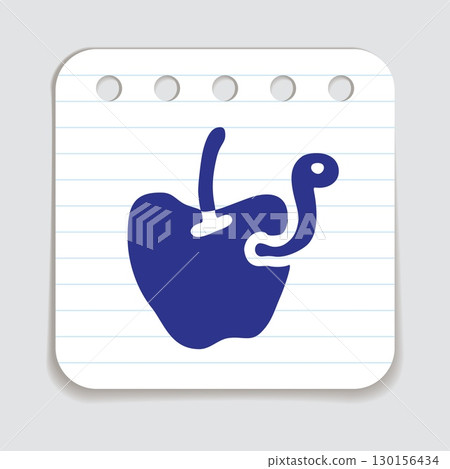 Apple doodle icon hand drawn with blue pen on a notepaper in flat style Apple doodle icon hand drawn with blue pen on a notepaper in flat style 130156434
