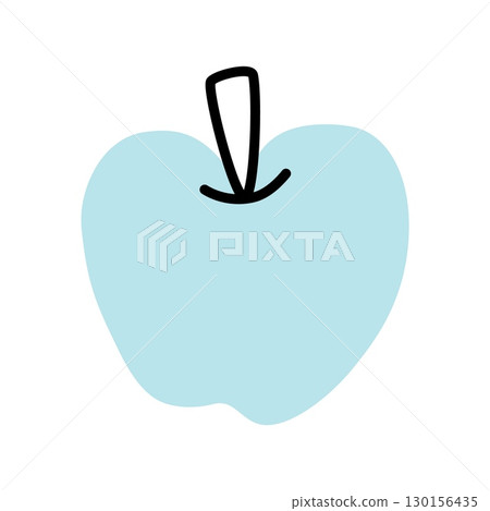 Apple doodle icon hand drawn in a modern minimalistic style 130156435