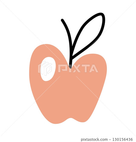 Apple doodle icon hand drawn in a modern minimalistic style 130156436