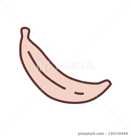 Banana doodle icon hand drawn with thin line in minimalistic style and colored 130156440